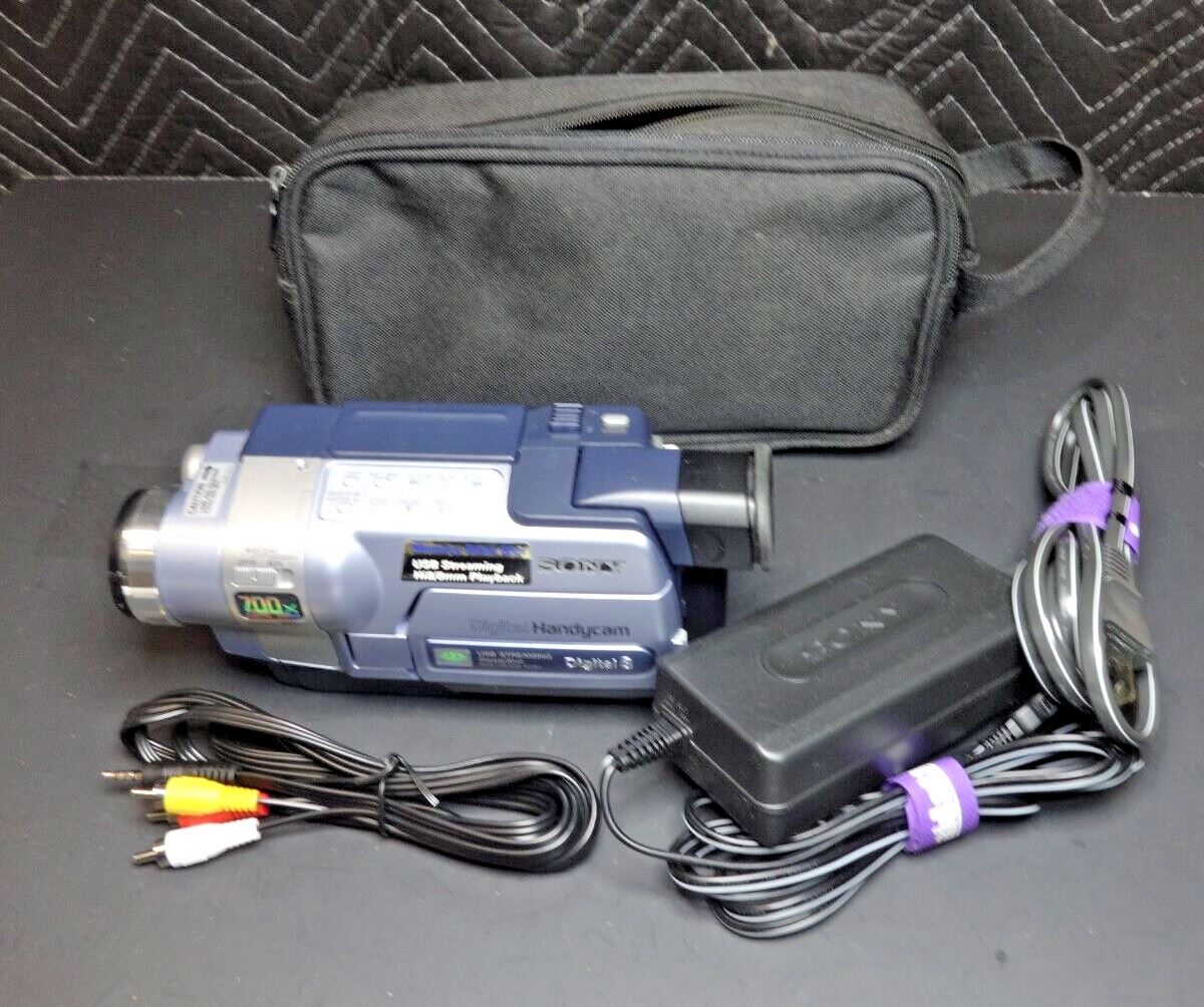 Sony Handycam DCR-TRV350 Digital 8 Camcorder w/ AV Cord & Power Clean & Working