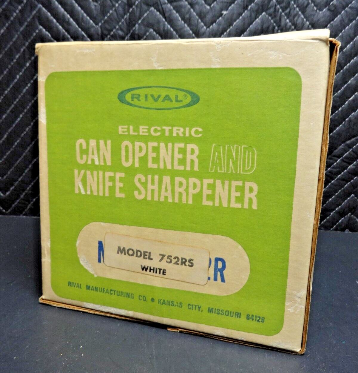 💥Vintage 1970 Rival Electric Can Opener Knife Sharpener 752RS in Original box