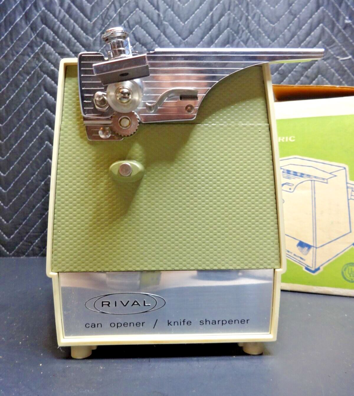 💥Vintage 1970 Rival Electric Can Opener Knife Sharpener 752RS in Original box
