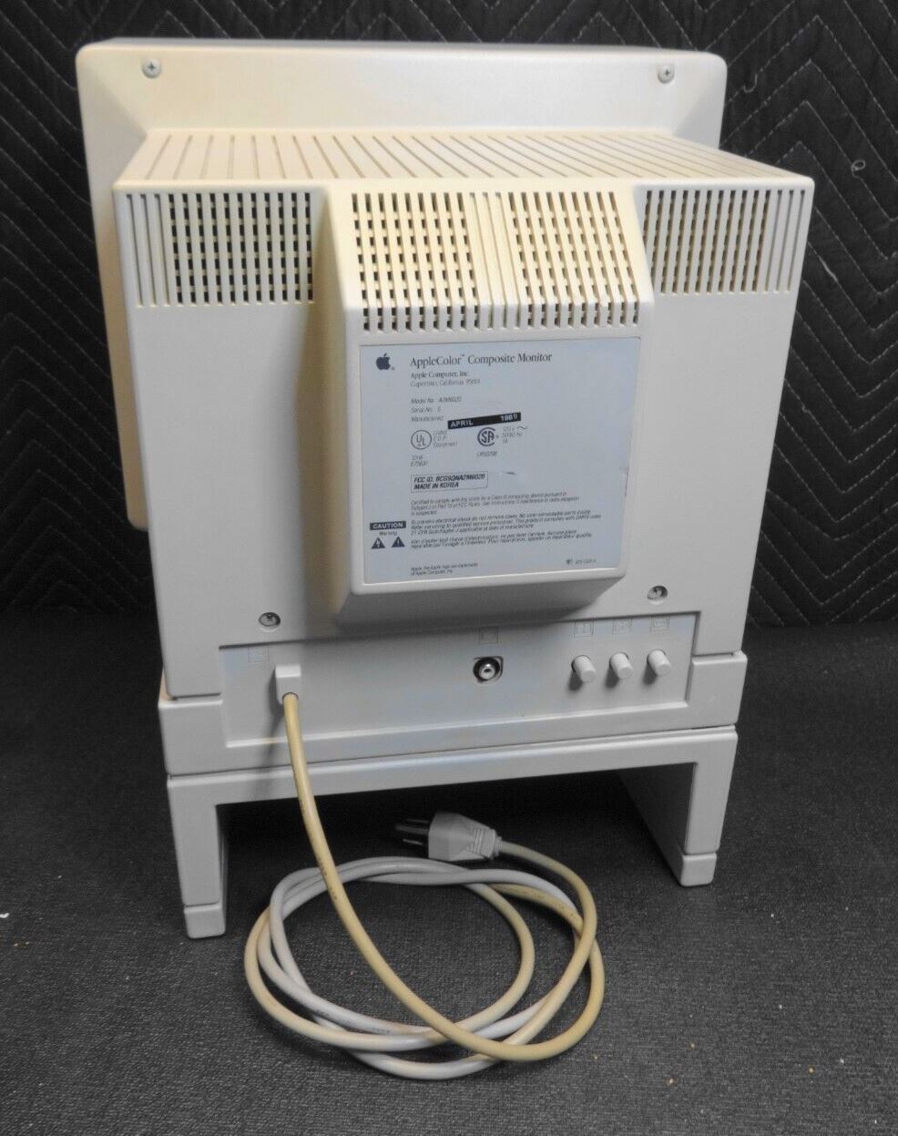 Apple Composite Monitor A2M6020 w/ Stand - 15khz IIgs IIc Plus - Tested