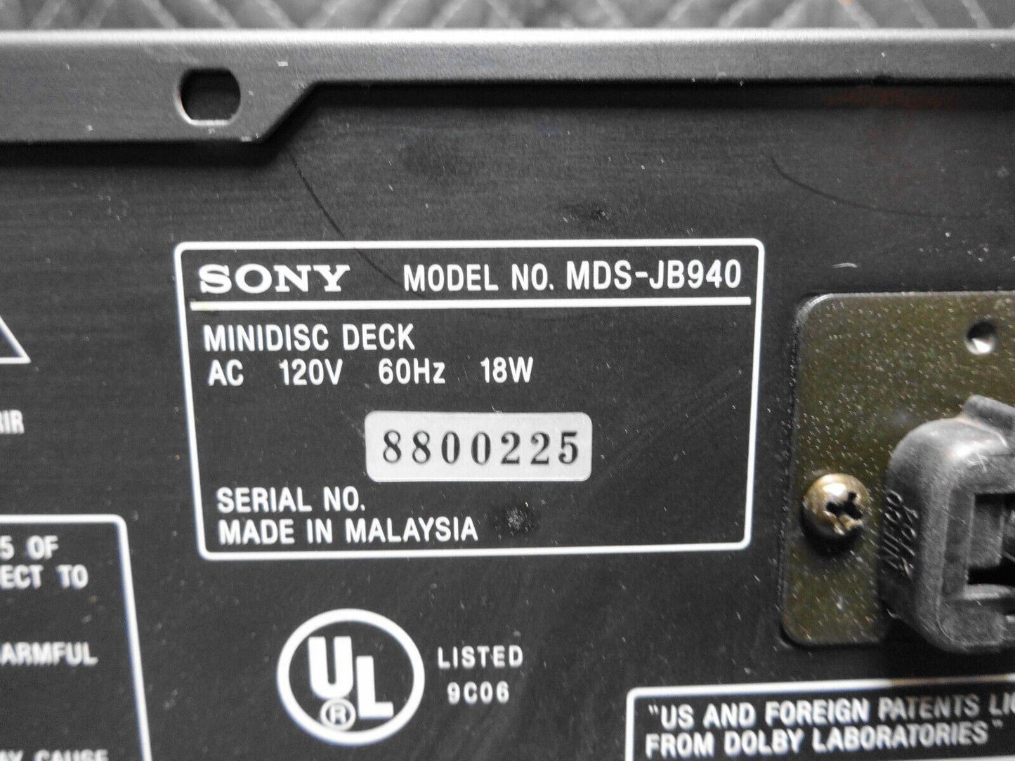 SONY MDS-JB940 Minidisc Mini Disk Player Recorder *SERVICED* MDLP TYPE-R ATRAC3