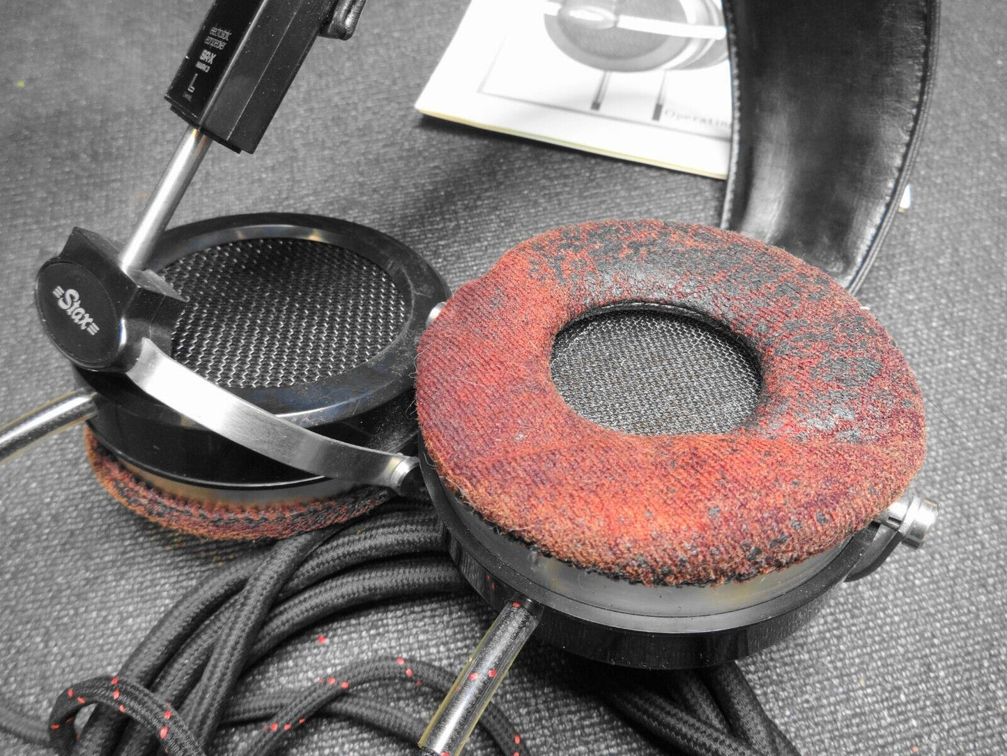 STAX SR-X MARK 3 MK3 ELECTROSTATIC NORMAL BIAS OPEN BACK HEADPHONES w/ Manual