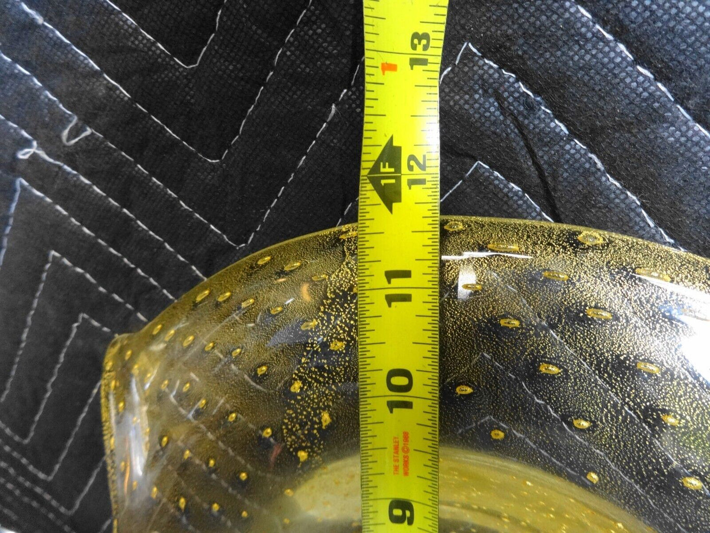 VINTAGE MURANO STUDIO GLASS GOLD STRINGRAY CENTERPIECE BOWL - Signed