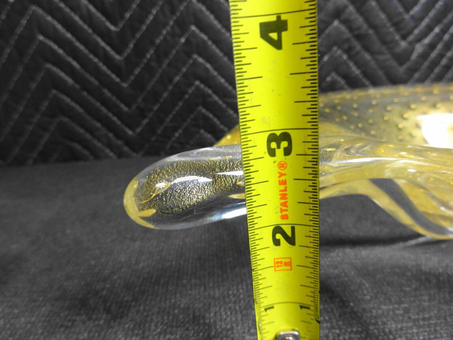 VINTAGE MURANO STUDIO GLASS GOLD STRINGRAY CENTERPIECE BOWL - Signed