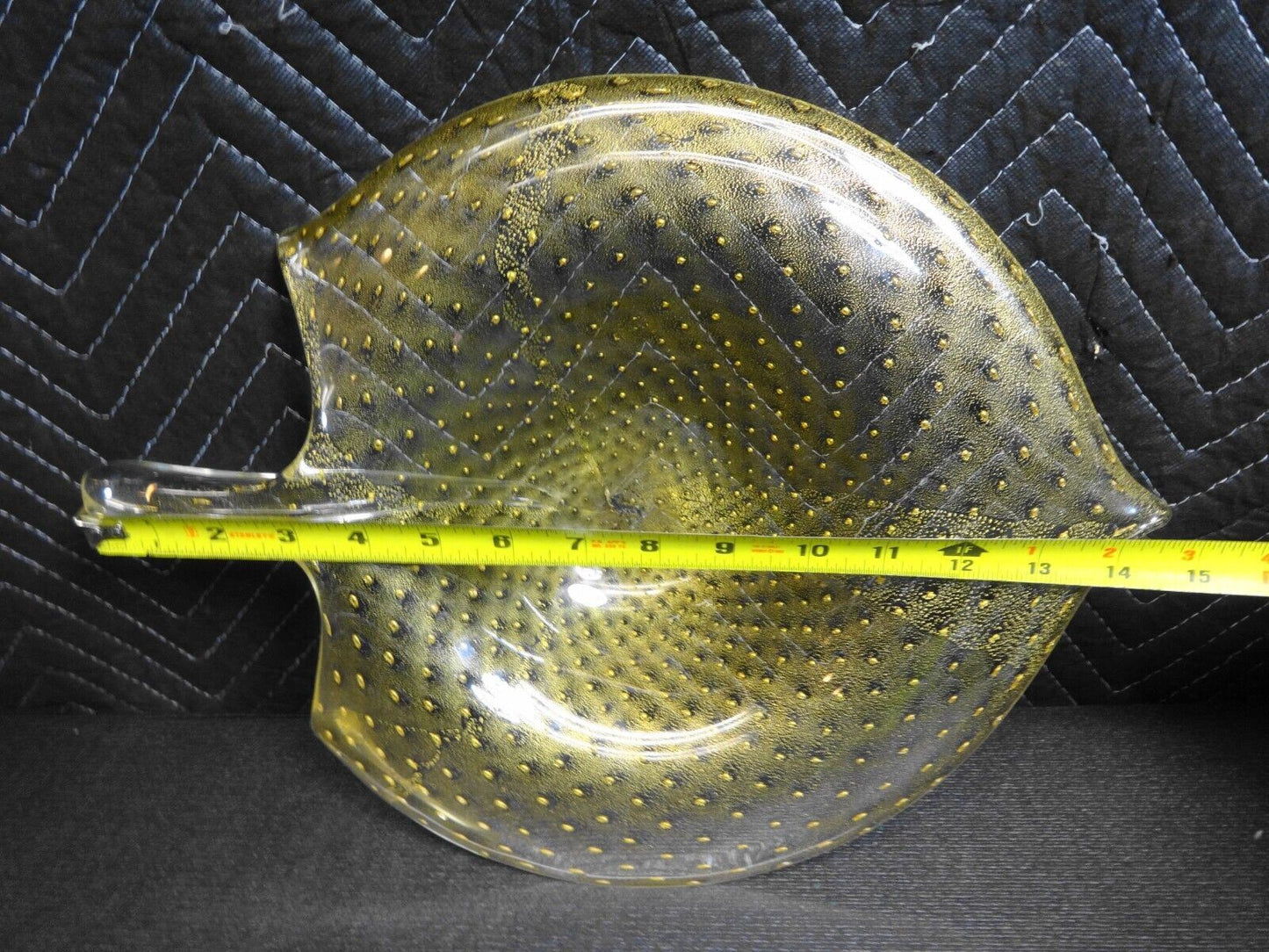 VINTAGE MURANO STUDIO GLASS GOLD STRINGRAY CENTERPIECE BOWL - Signed