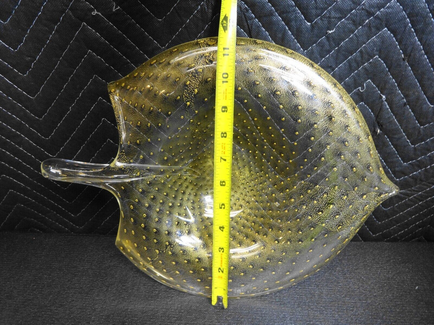 VINTAGE MURANO STUDIO GLASS GOLD STRINGRAY CENTERPIECE BOWL - Signed