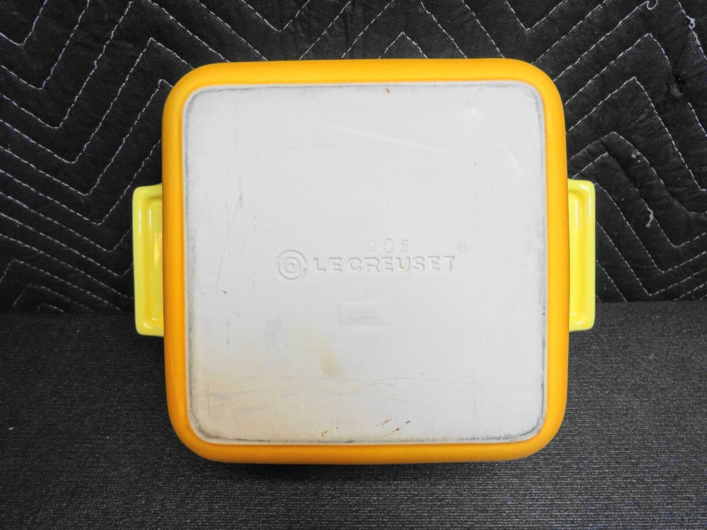 Le Creuset Orange/Yellow Deep Square Casserole Baking Dish Lid 3 qt quart