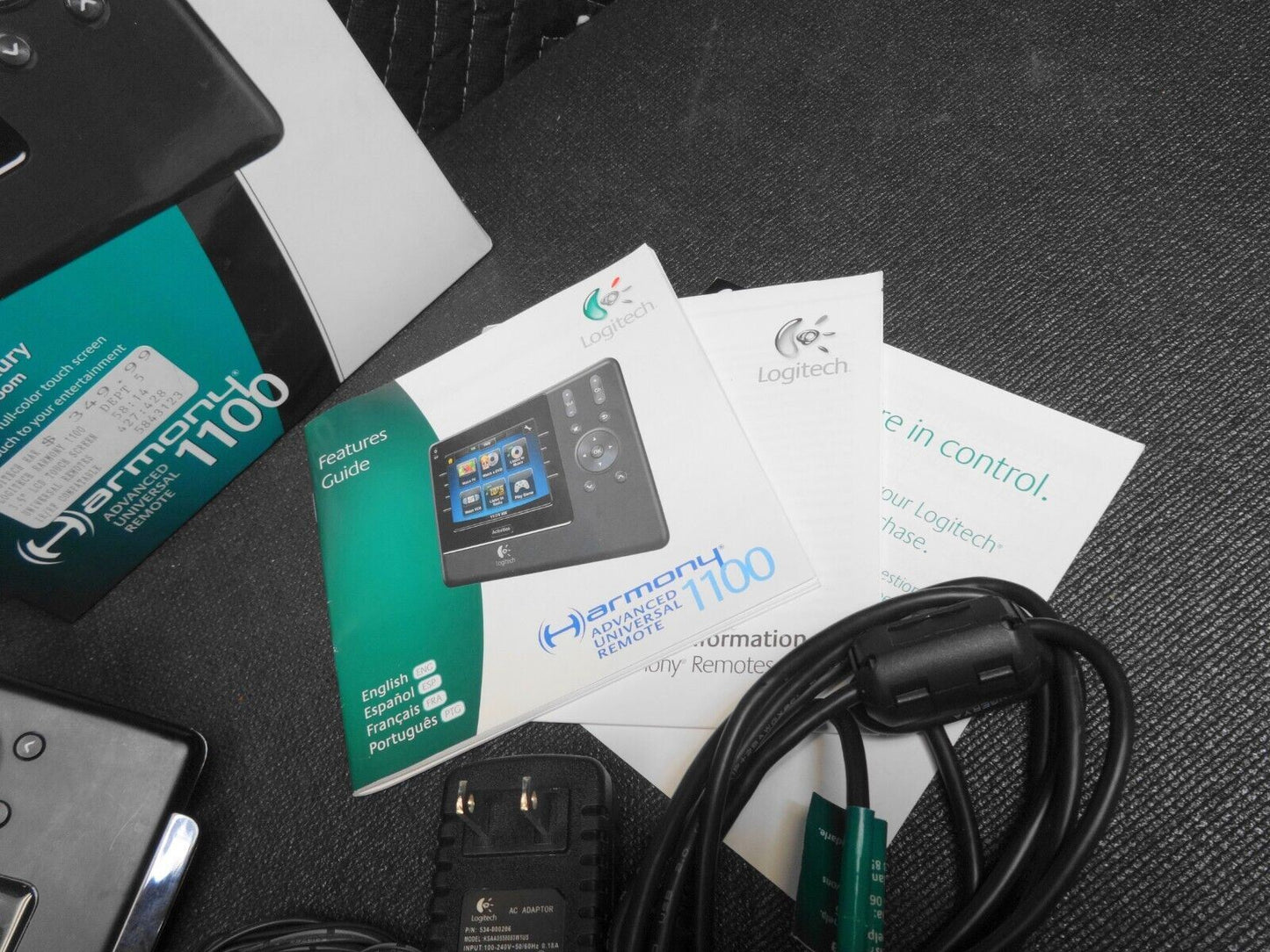 Logitech Harmony 1100 Black Wireless Touchscreen Universal Remote Control w/ Box