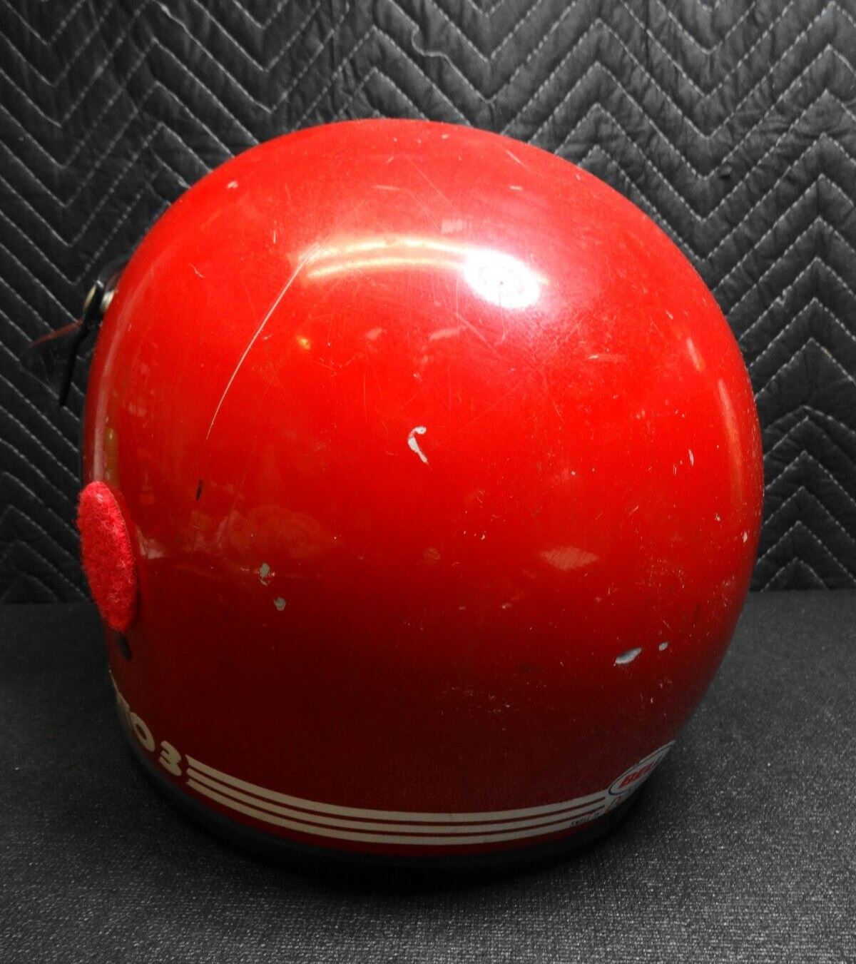 Vintage 1975 Bell Moto Star 3 Helmet in Red w/ Visor - Size 7-1/4