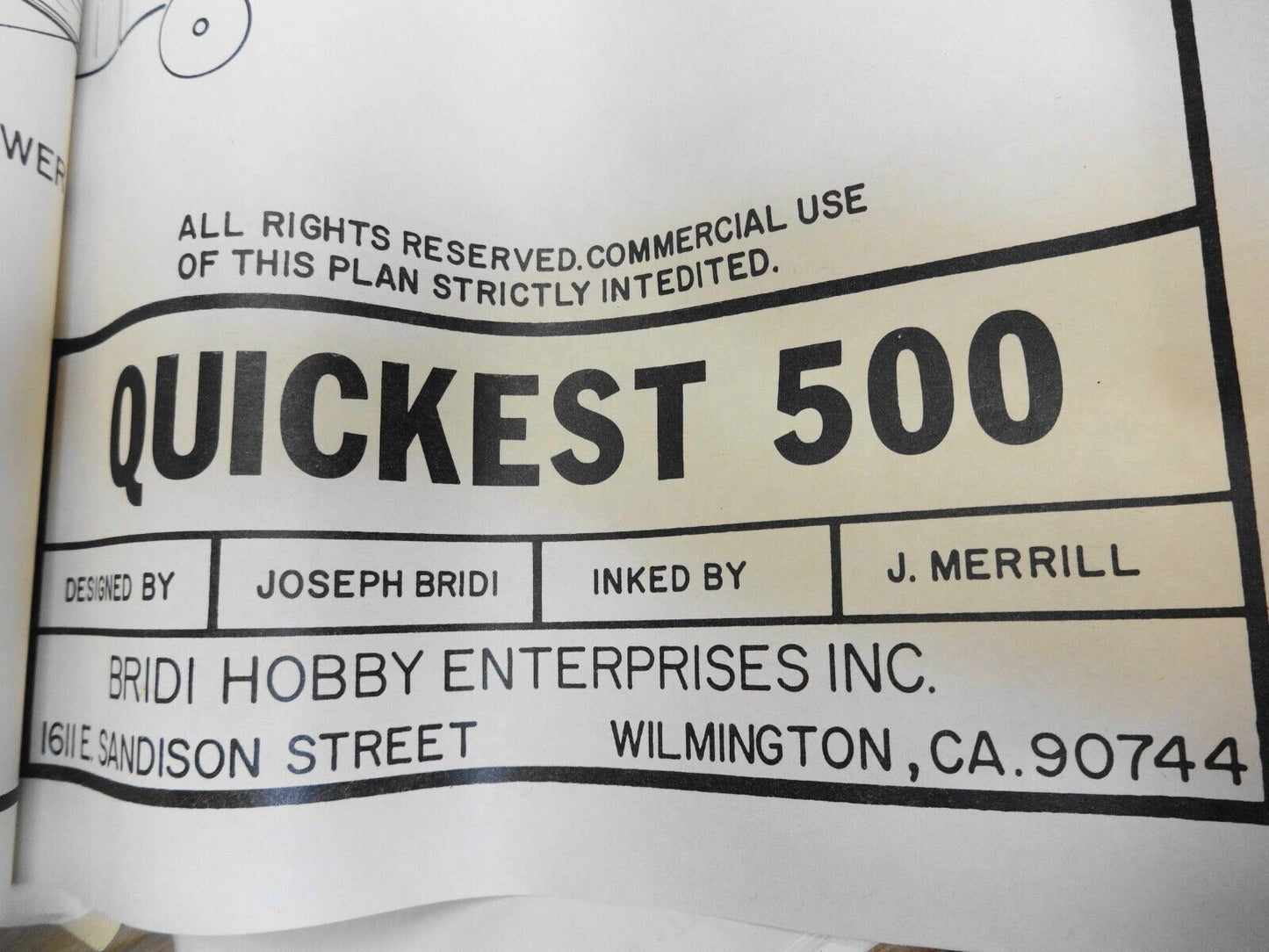 NOS Bridikit The Quickest 500 Vintage Balsa RC Airplane Model Kit