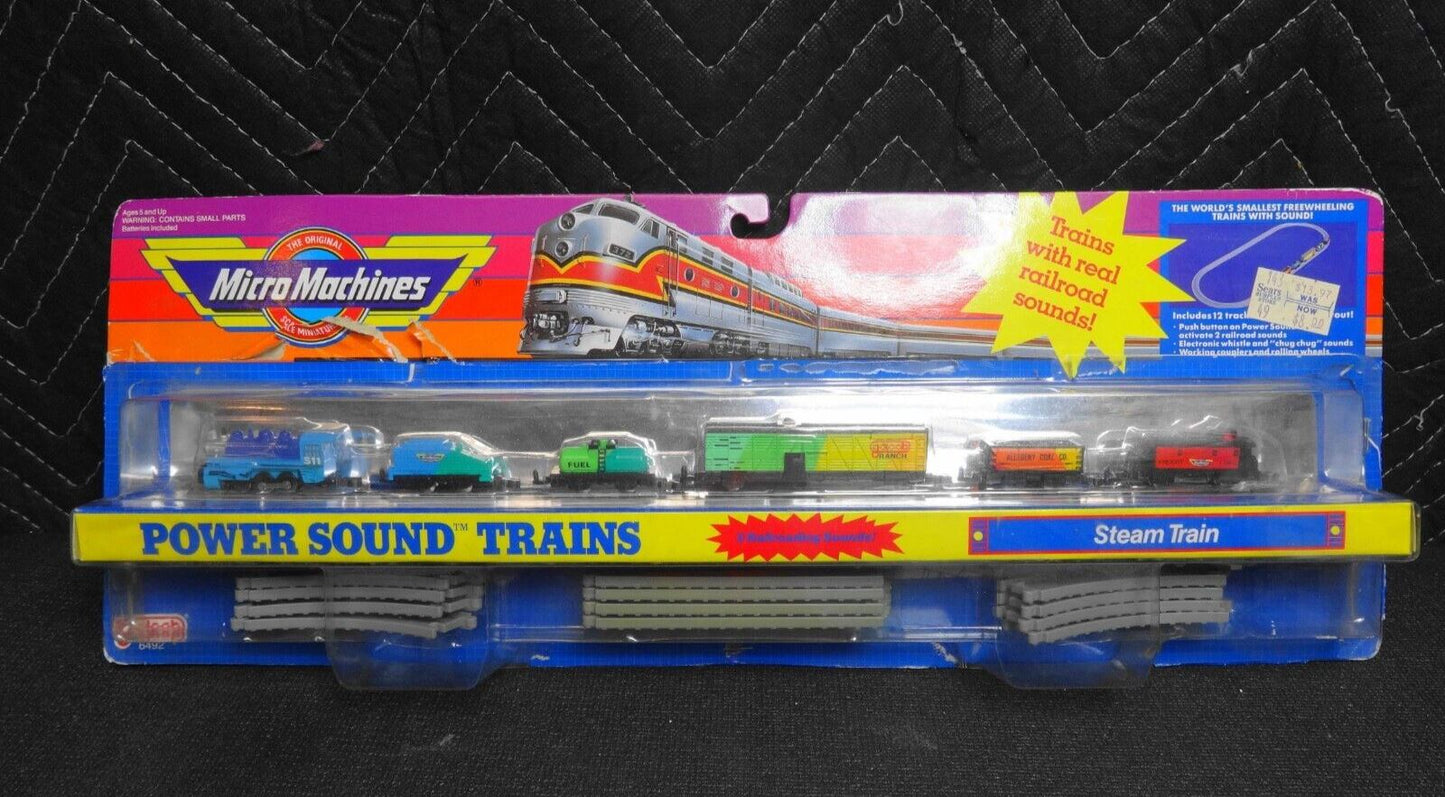 Vintage 1990 Galoob Toys Micro Machines Power Sound Train Steam Train