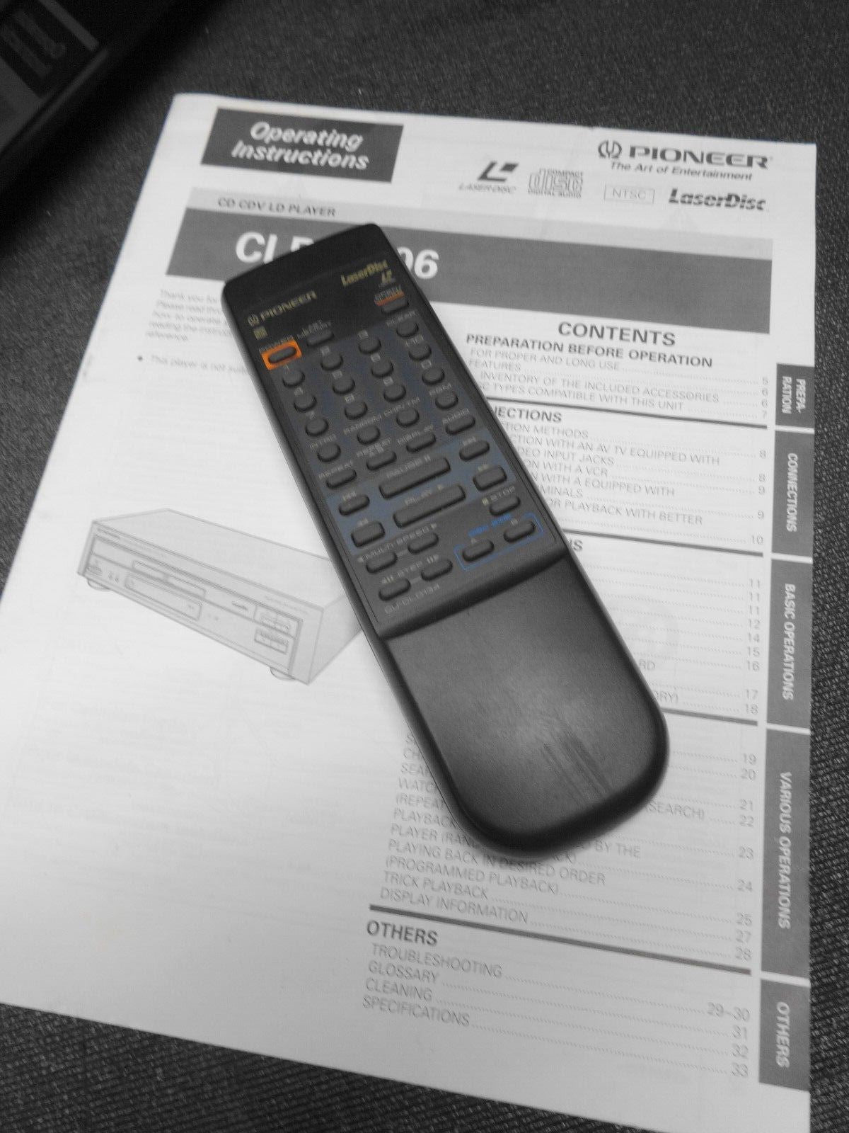 Pioneer CLD-D406 Laser Disc Player w/ Manual, Cables & Remote *Serviced*