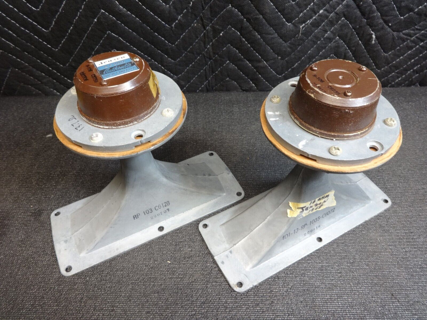 Tweeter Metal Horn Alnico Pair Jensen RP 103 Alnico 16 Ohm Tube Amp hi fi
