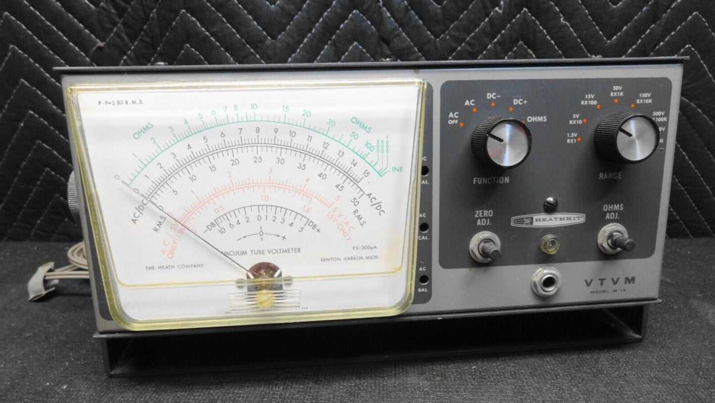 HEATHKIT “DELUXE SERVICE BENCH” VTVM MODEL IM-13 - Power On Tested