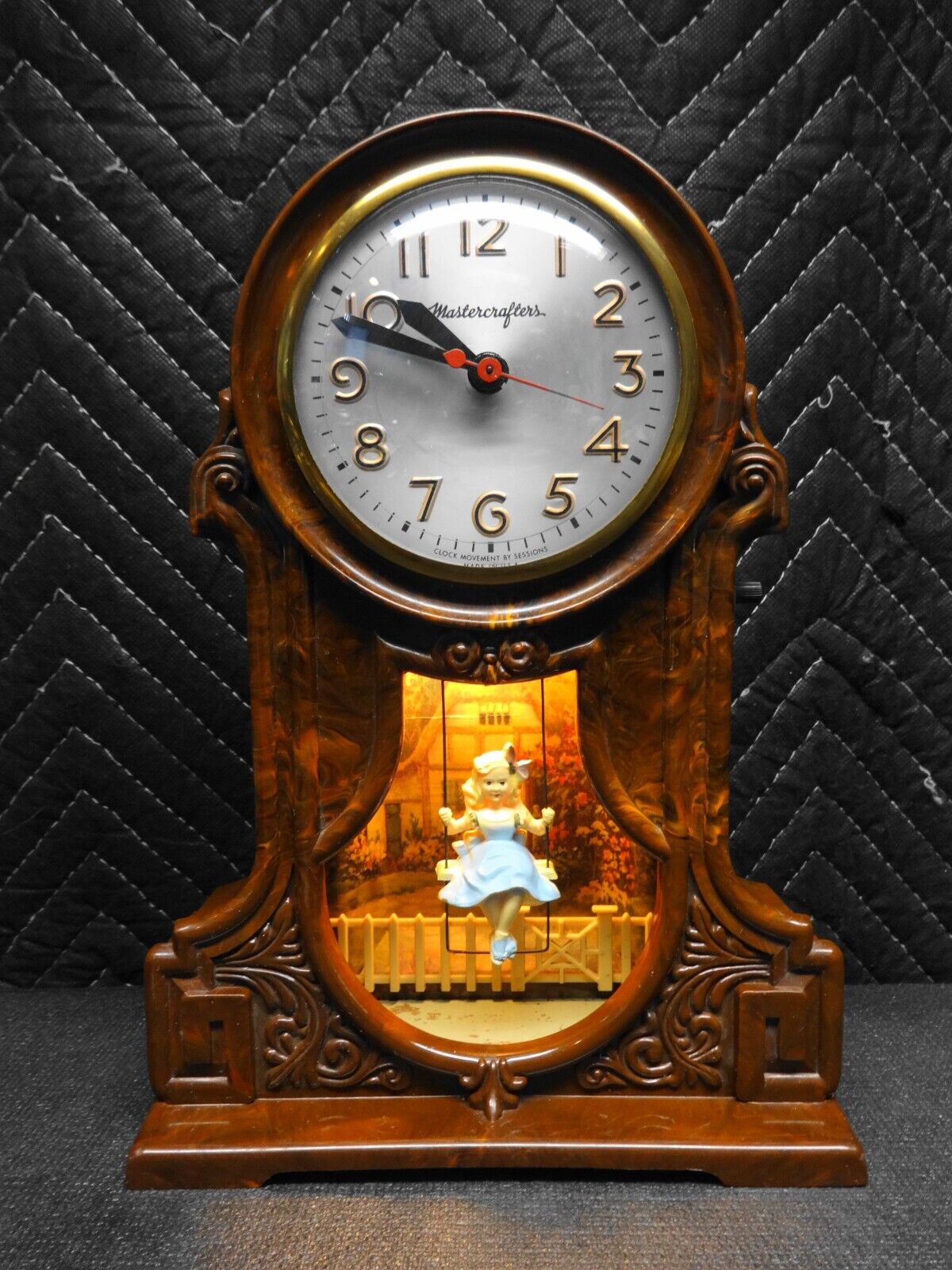 Mastercrafters Swinging Girl 119 Mantle Swing Time Electric Clock