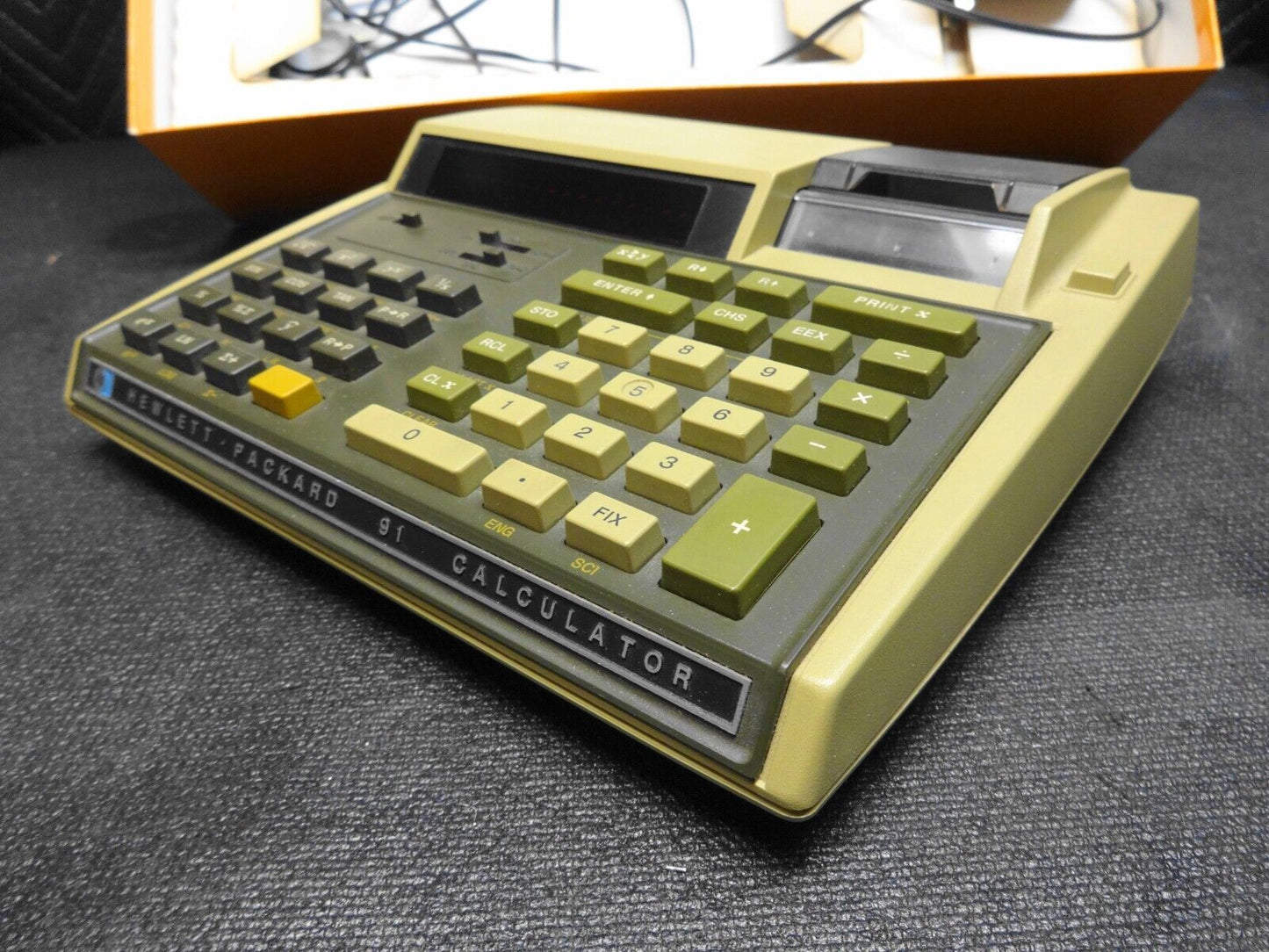 1976 Hewlett-Packard - HP-91 Scientific Calculator w/ Power Adapter Original Box