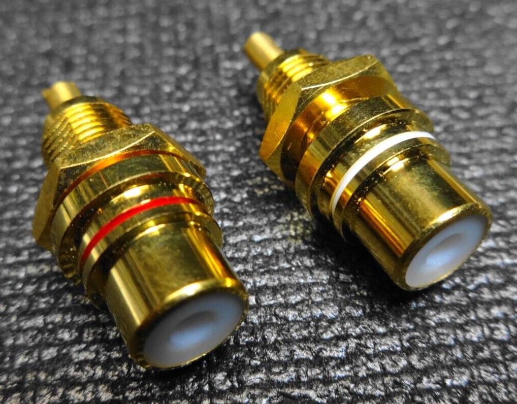 TIFFANY RCA Female Gold Plated Terminal / Connector - 2pcs (1Pair) - NOS