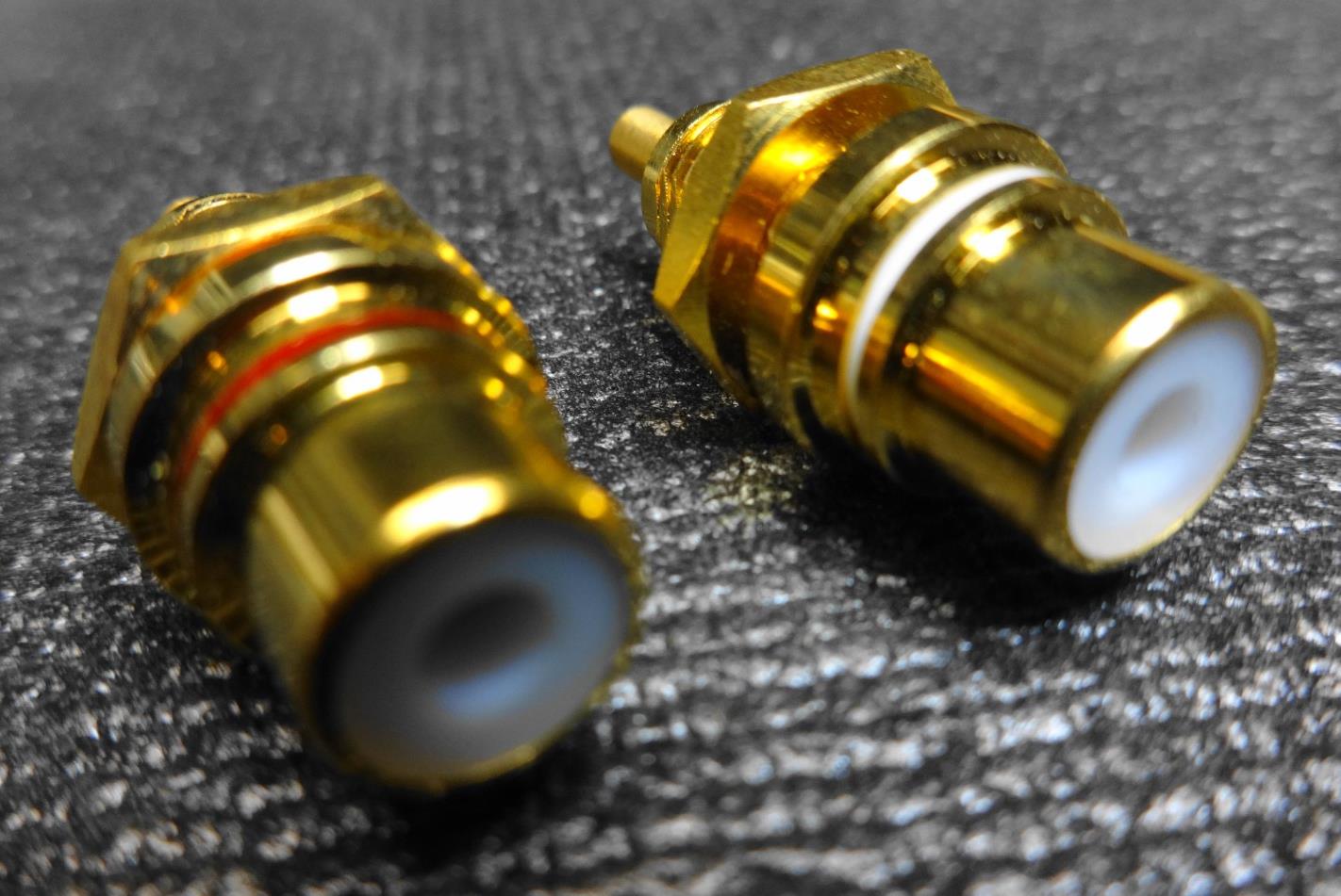 TIFFANY RCA Female Gold Plated Terminal / Connector - 2pcs (1Pair) - NOS