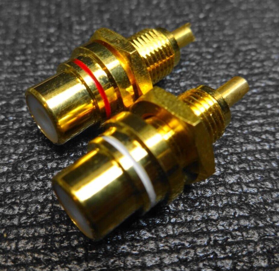 TIFFANY RCA Female Gold Plated Terminal / Connector - 2pcs (1Pair) - NOS