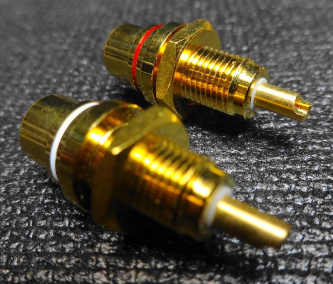 TIFFANY RCA Female Gold Plated Terminal / Connector - 2pcs (1Pair) - NOS