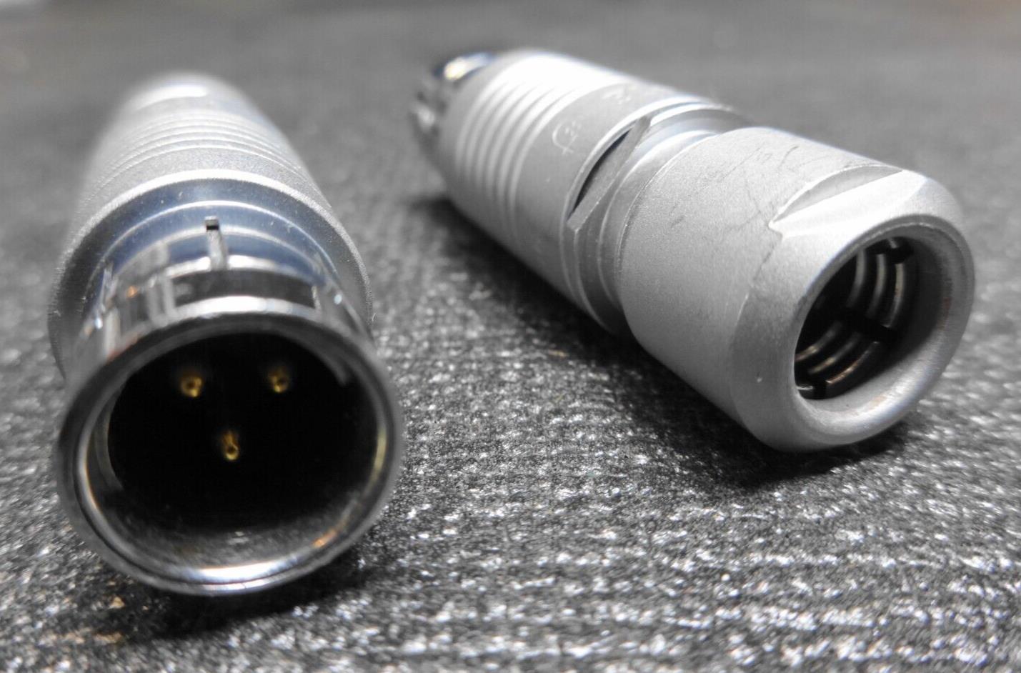 Fischer 104 C3 3-pole Male Round Cable Connector - Pair (2 Pcs)