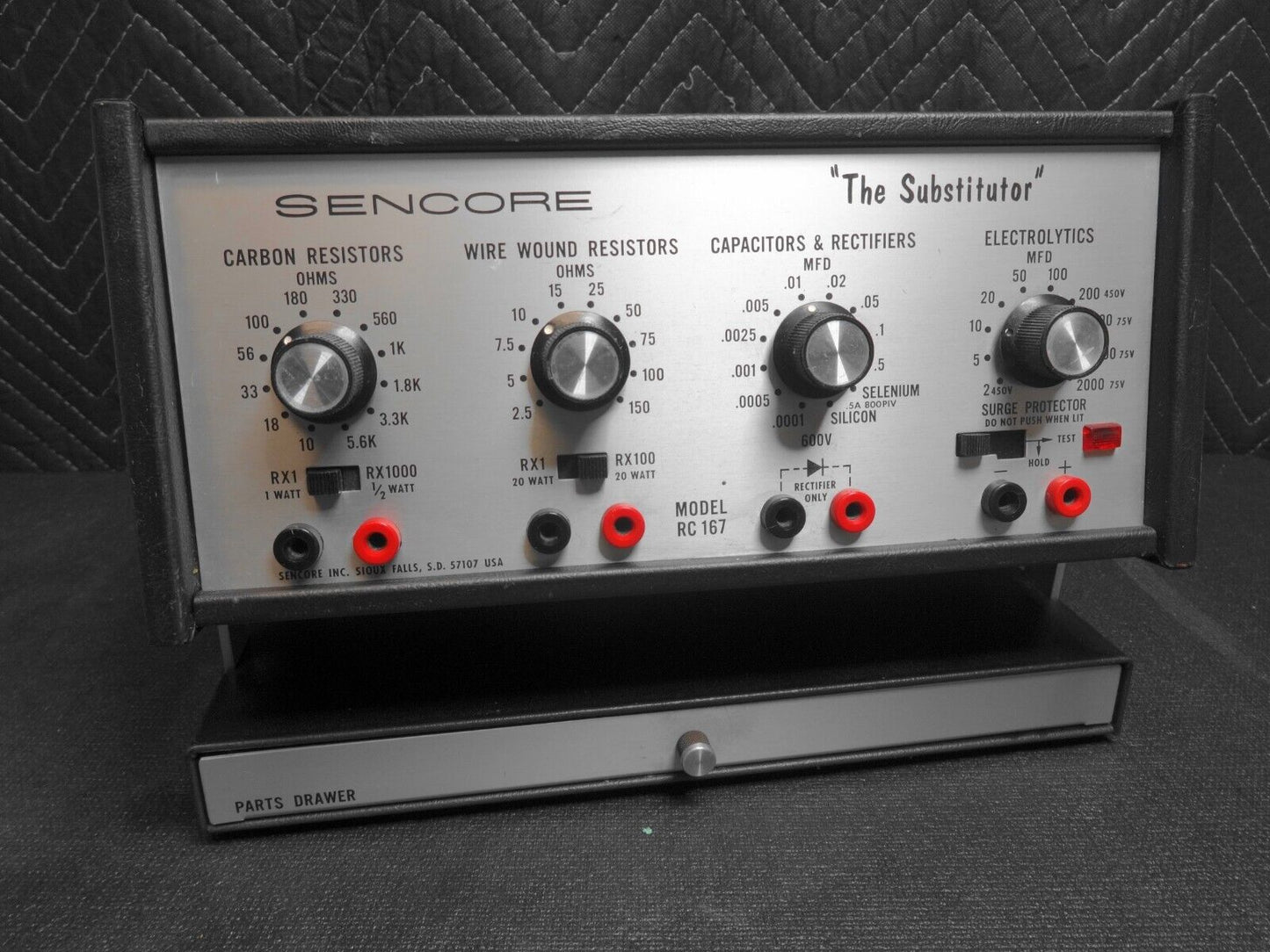 Sencore "The Substitutor" tool RC 167 Resistors Capacitors Rectifiers Untested