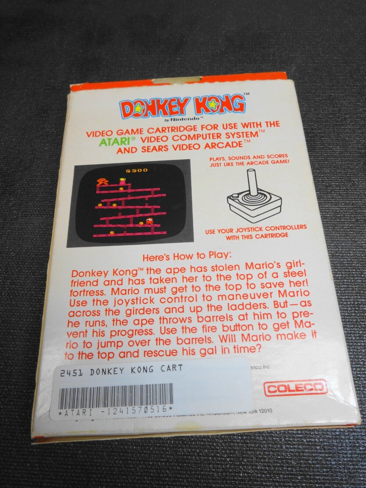 Donkey Kong (Atari Video Computer, 1981) w/ box, manual & warranty card - 2451