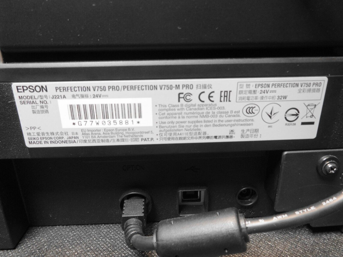 Epson Perfection V750 Pro Flatbed Document Scanner w/ USB & Power Cable V750-M 1