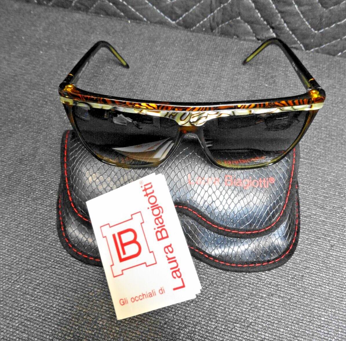 Unworn Laura Biagiotti Vintage Sunglasses Style P26-263L w/ Case & Hang Tag