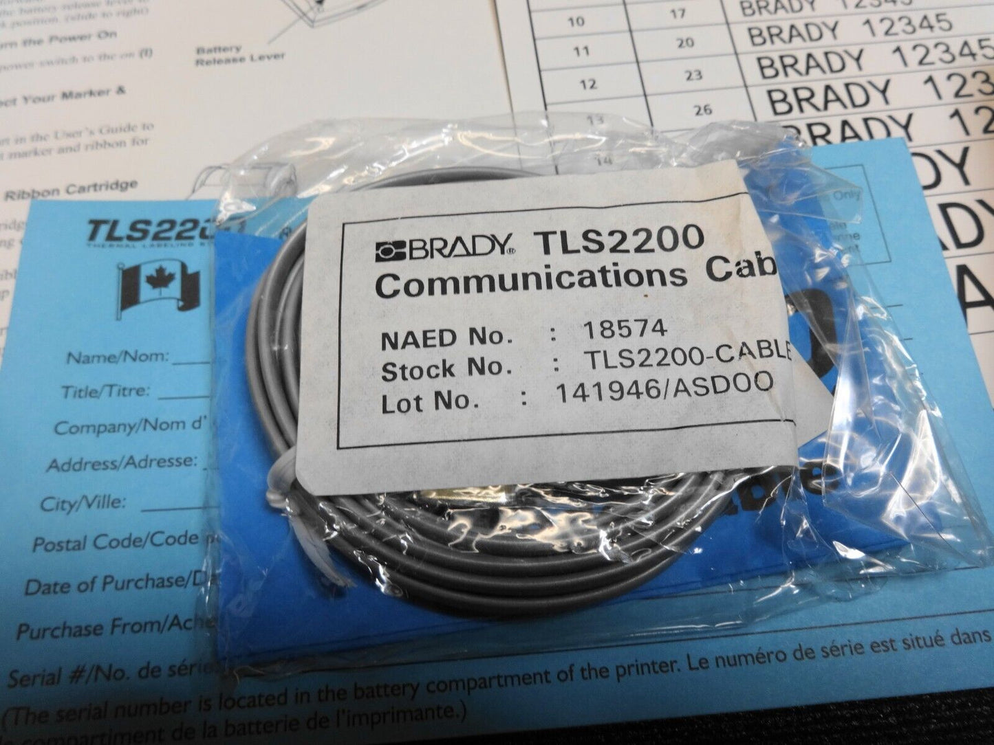 Brady TLS2200 Thermal Labeling System Printer w/ Case, Labels, PC & Power Cables