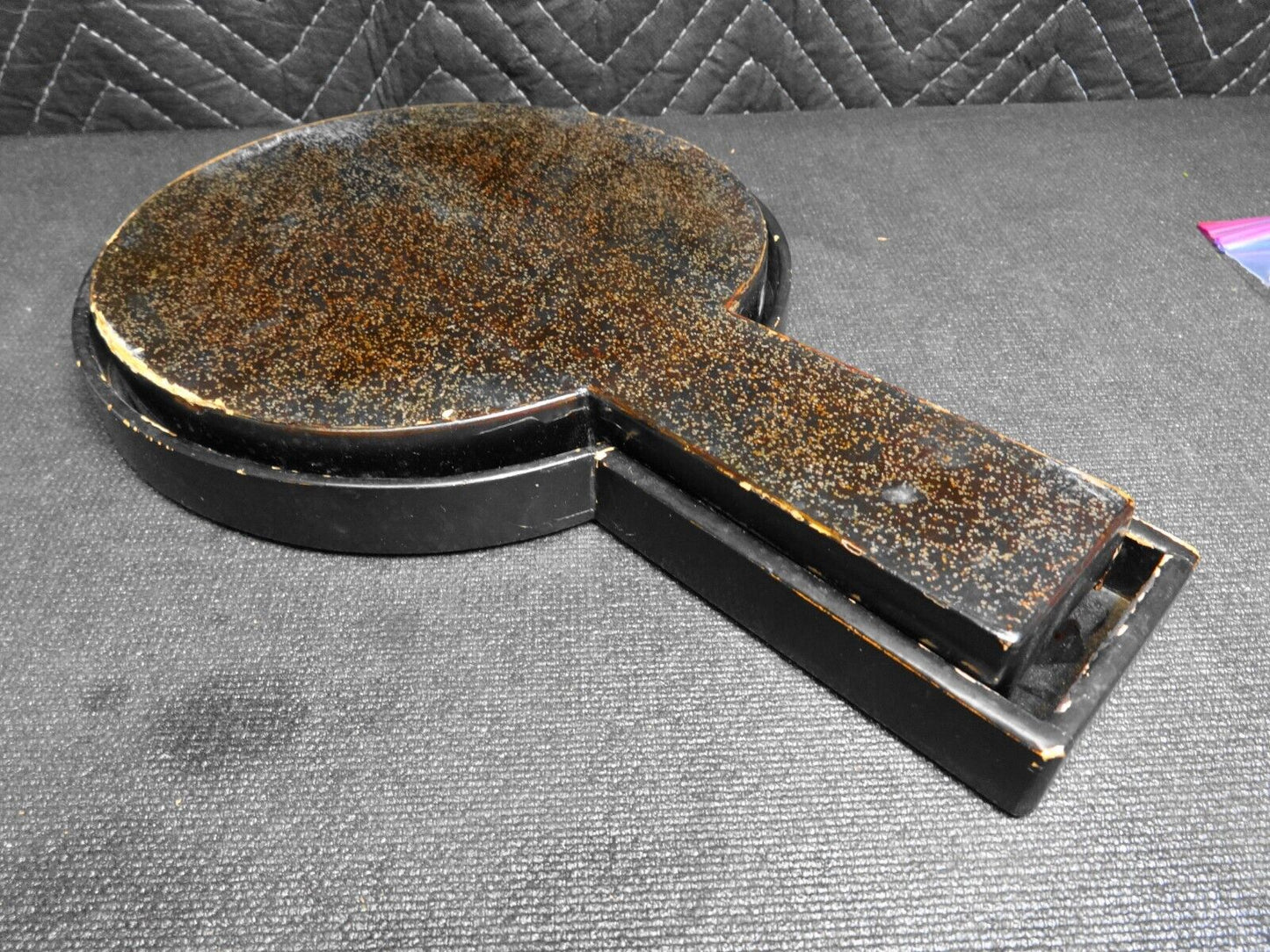 Antique Japanese Kagami Hand Mirror Bronze Late Edo period in Paper Case