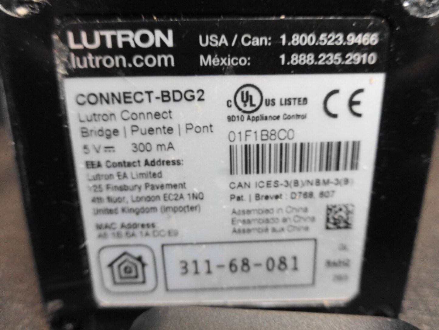 Lutron Connect Bridge CONNECT-BDG2 RADIORA2