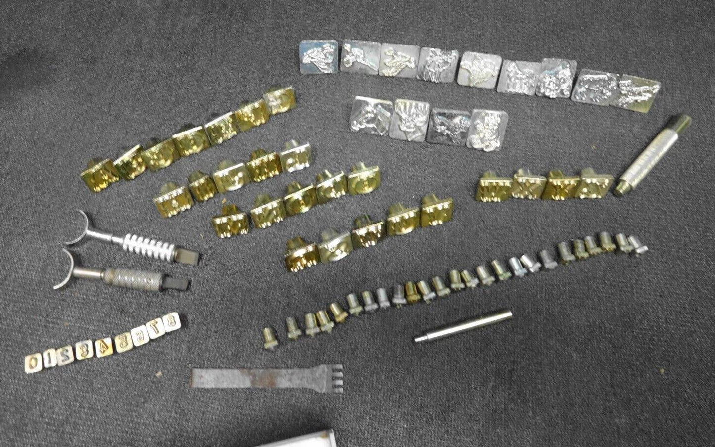 Leather Stamp Lot of 110 Craftool USA punches, 2 Alphabet Sets, Numbers, Animals