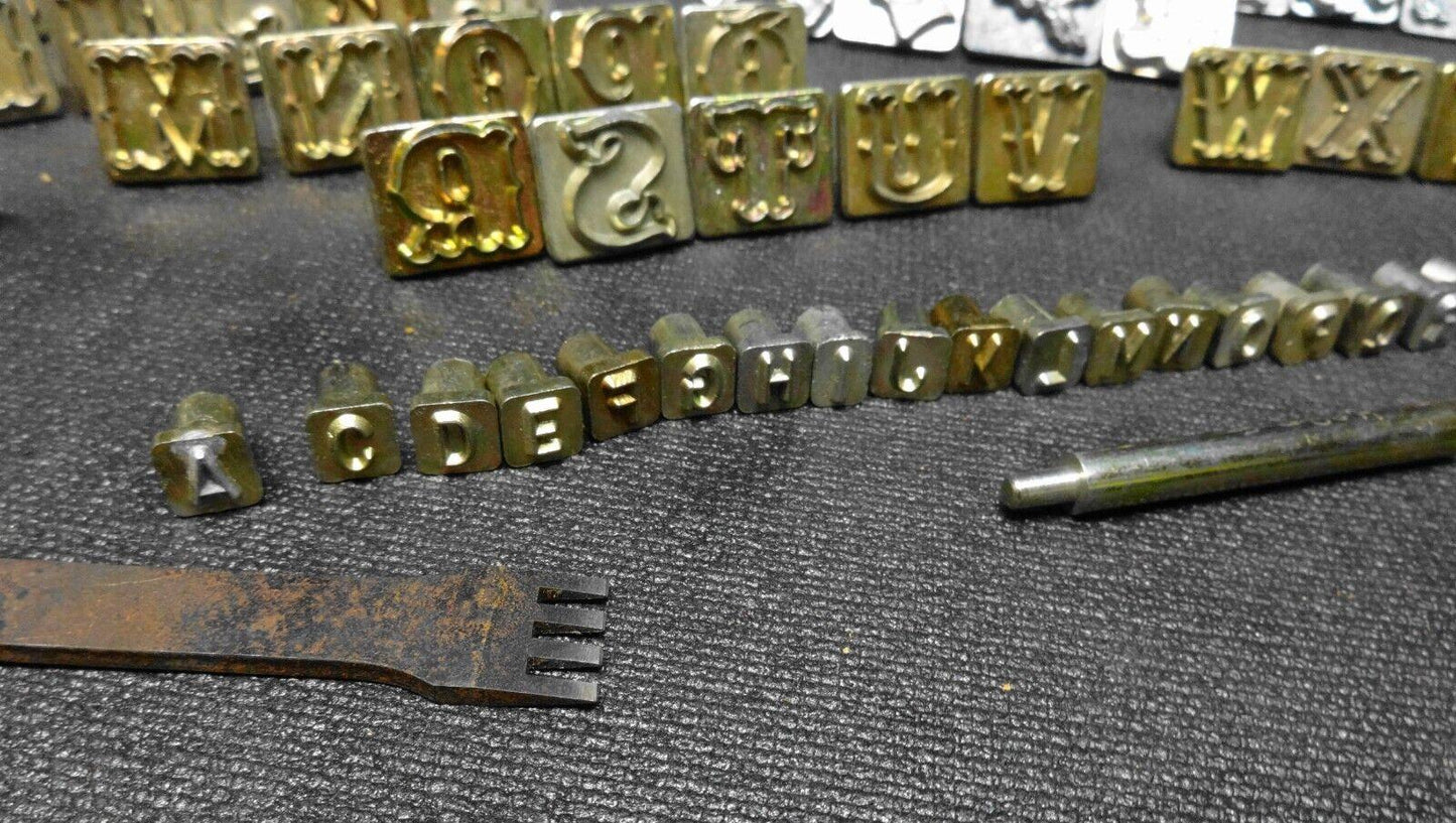 Leather Stamp Lot of 110 Craftool USA punches, 2 Alphabet Sets, Numbers, Animals