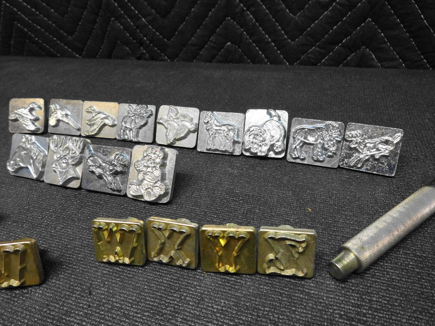 Leather Stamp Lot of 110 Craftool USA punches, 2 Alphabet Sets, Numbers, Animals