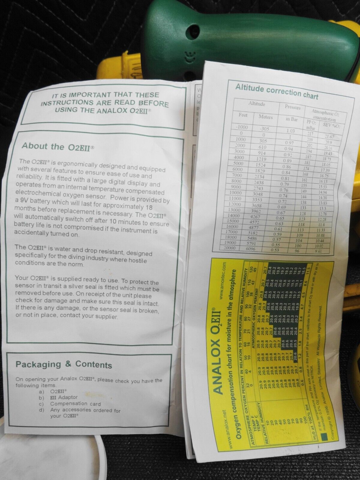 Analox Oxygen Nitrox Analyzer 02EII Pro & Dry Box Set for Scuba Divers