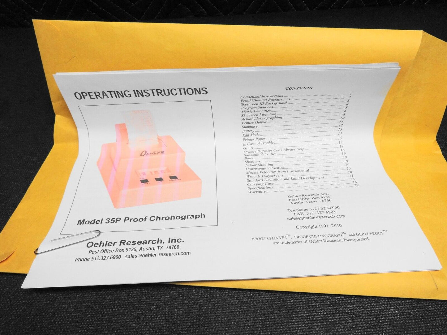 Oehler 35P Chronograph Proof Chronograph Printer Excellent Condition Vintage