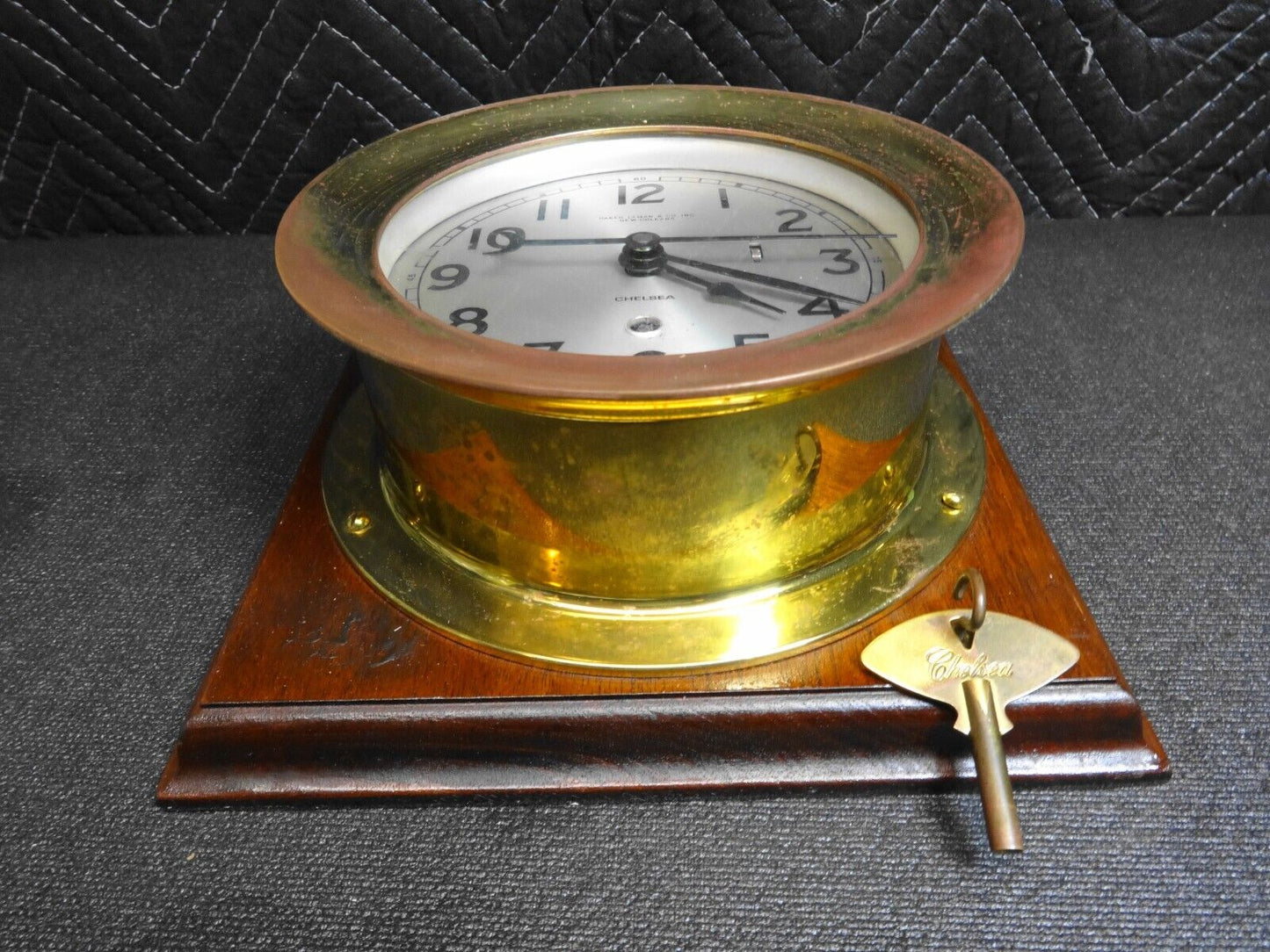 Rare Vintage 6” Dial Chelsea Ships Clock W/ Sweep Second Baker Lyman New Orleans