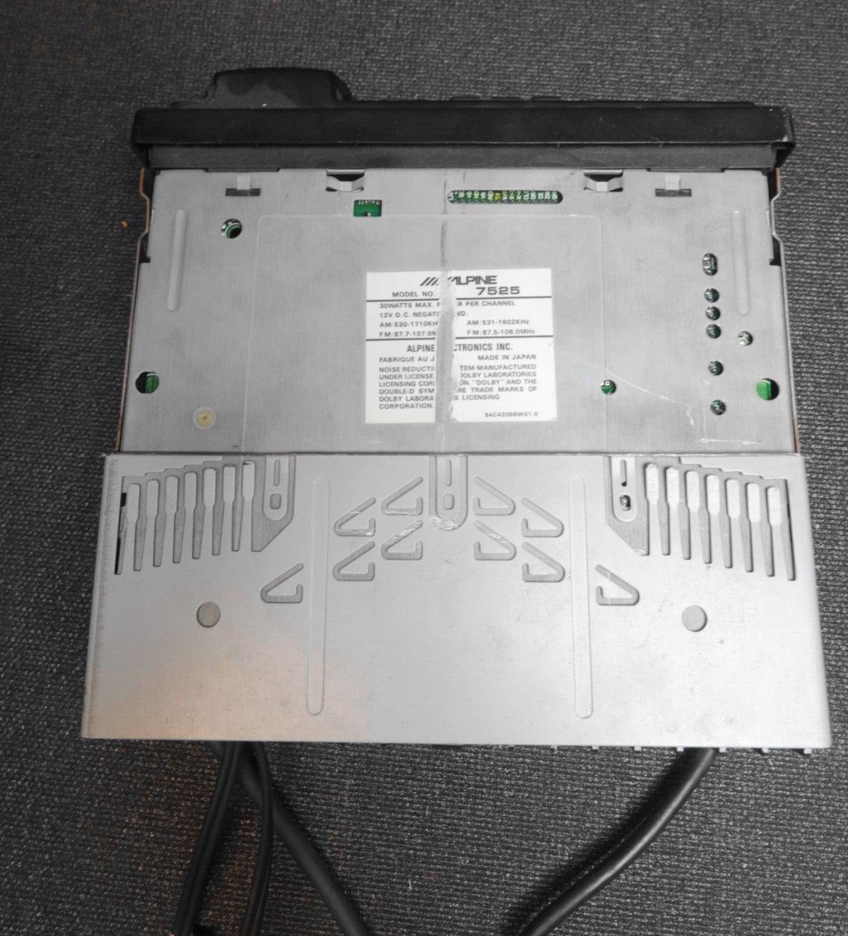 Alpine 7525 AM/FM Cassette Car Stereo Radio w/ Manual - CD Changer Ready