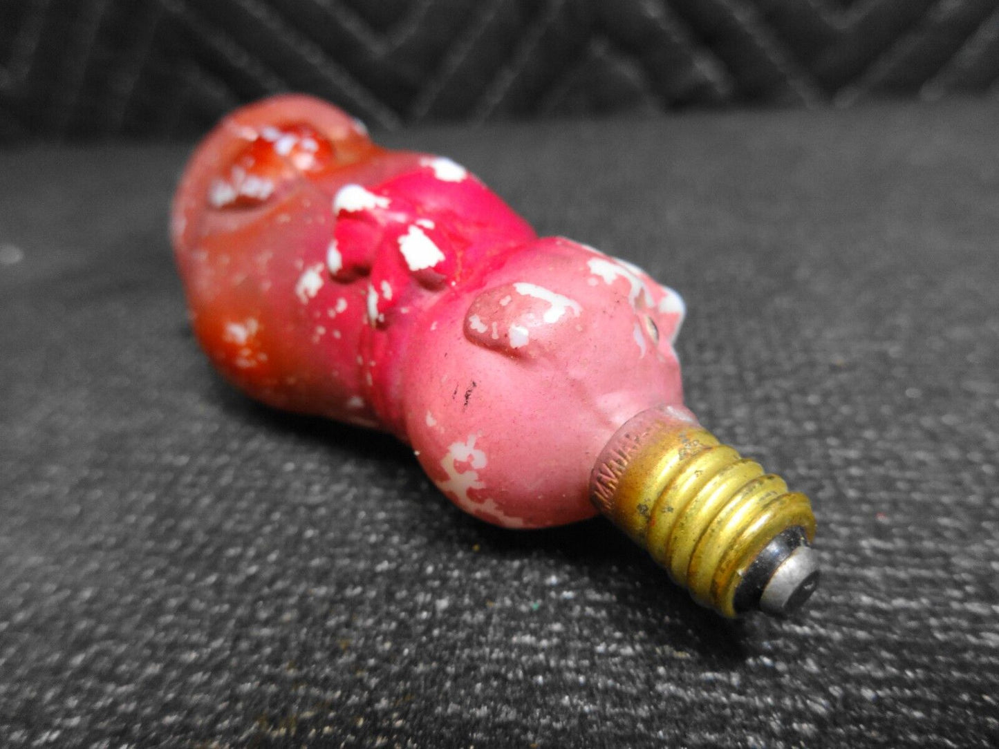 Vintage Christmas 3" Dog Light Bulb Molded Milk Glass Figural - Working