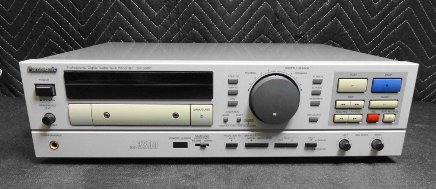 Panasonic SV-3800 DAT Recorder/Player w/ Rack Ears & Remote *SERVICED*