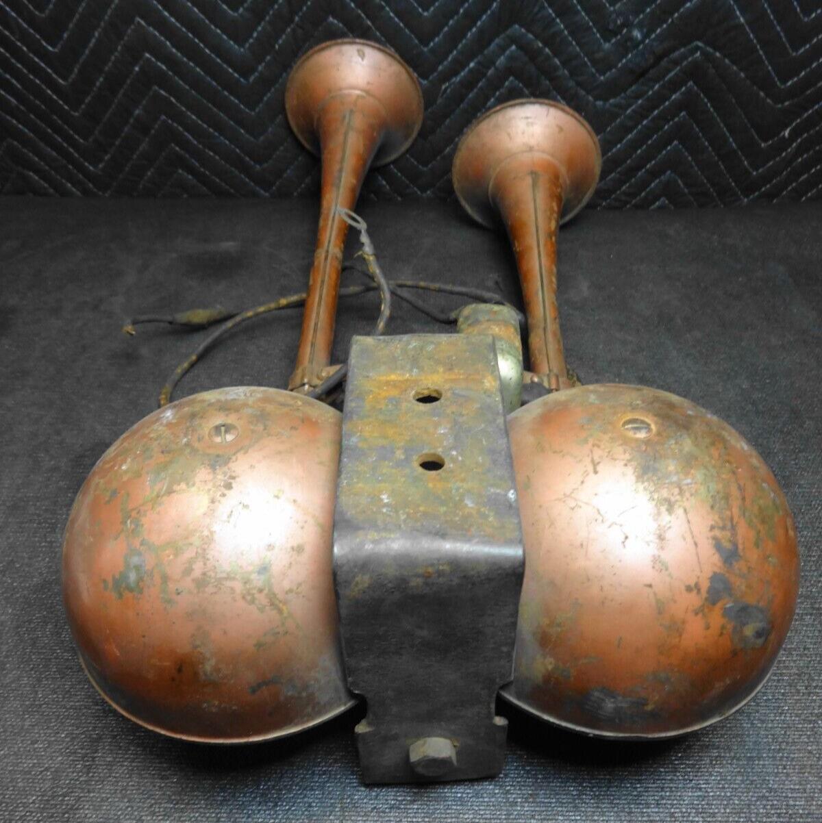 Antique / Vintage Dual Air Horns for Car / Truck / Train / Military