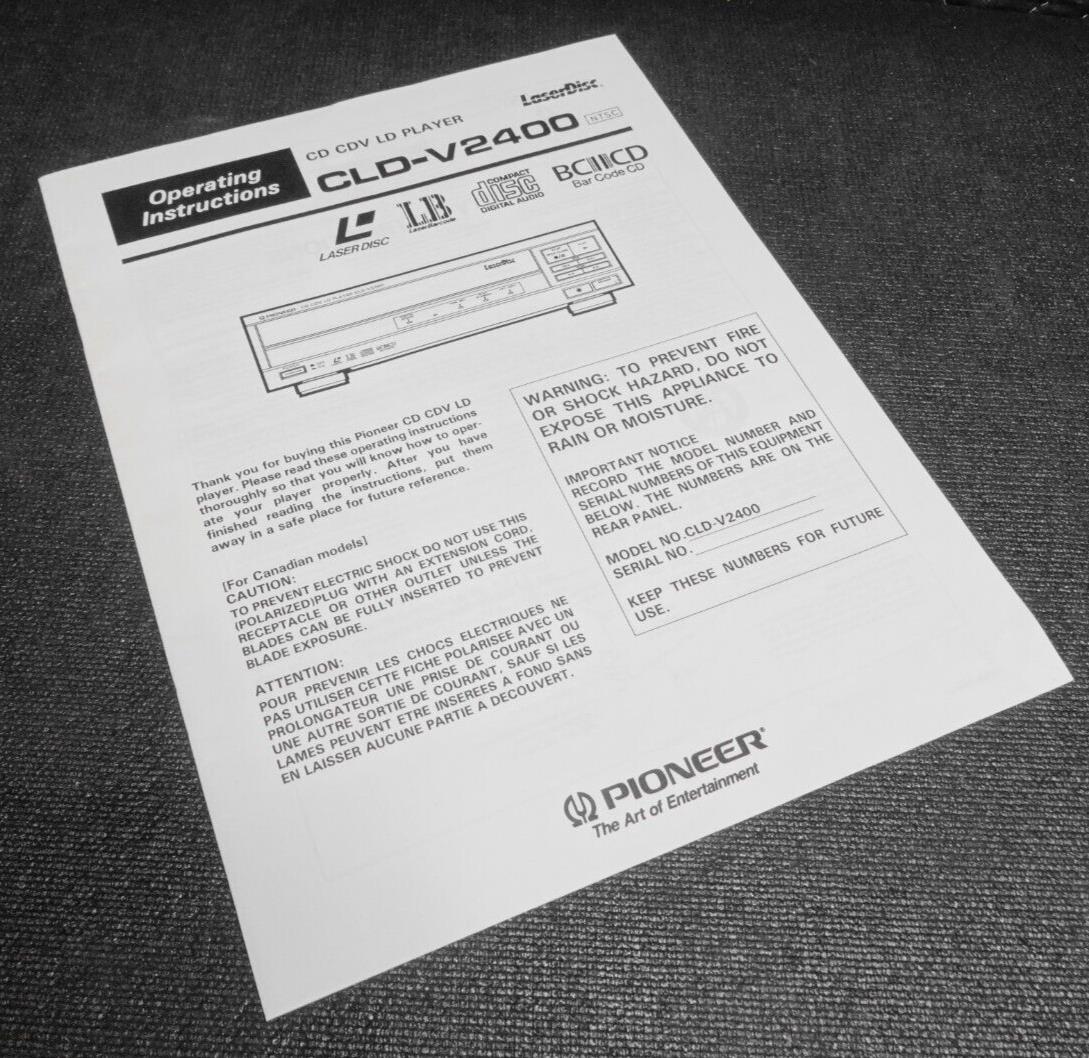 CLD-V2400 VD CDV LD PLAYER OPERATING INSTRUCTIONS / MANUAL - UC-V109BC COMMAND