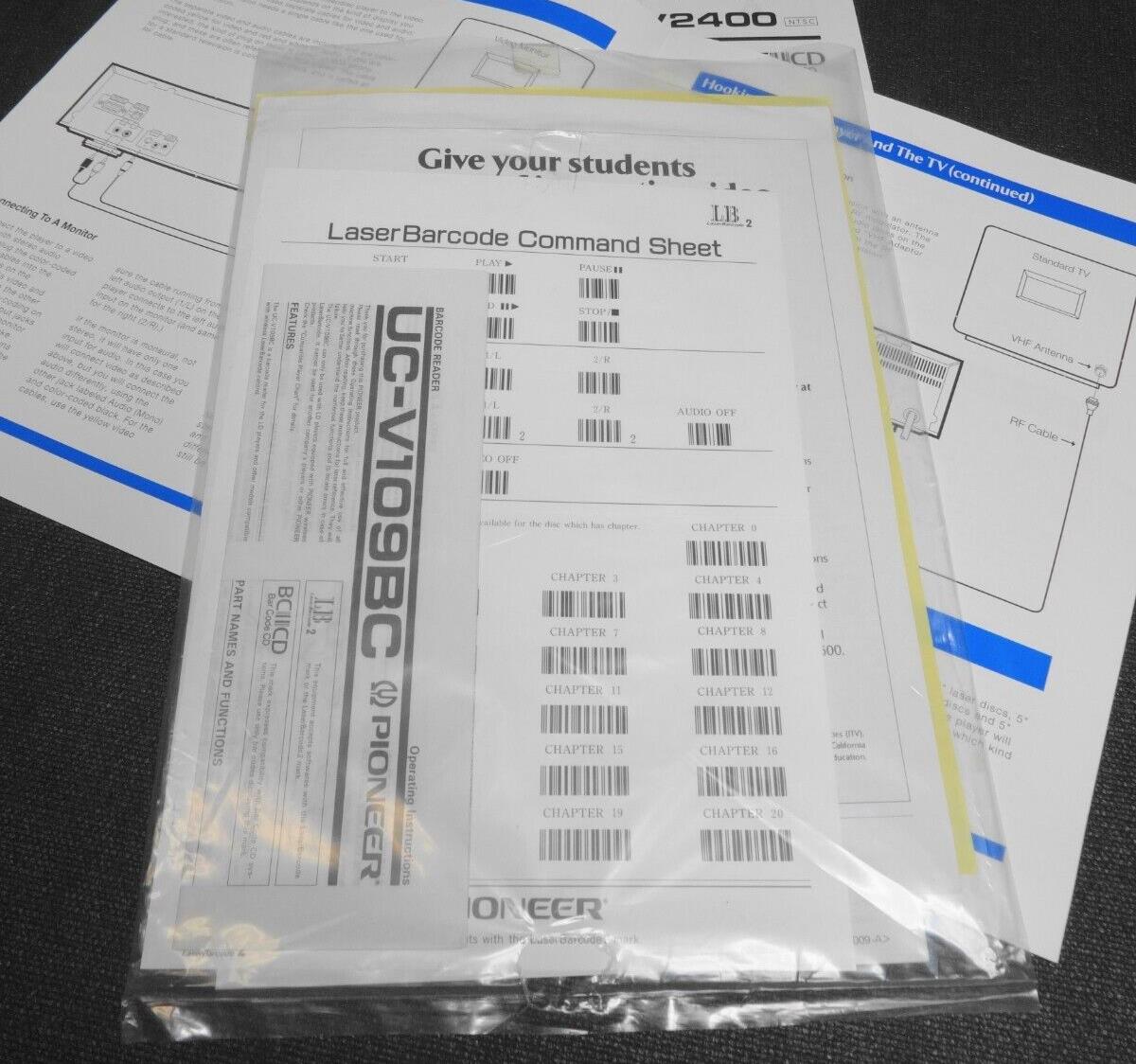 CLD-V2400 VD CDV LD PLAYER OPERATING INSTRUCTIONS / MANUAL - UC-V109BC COMMAND