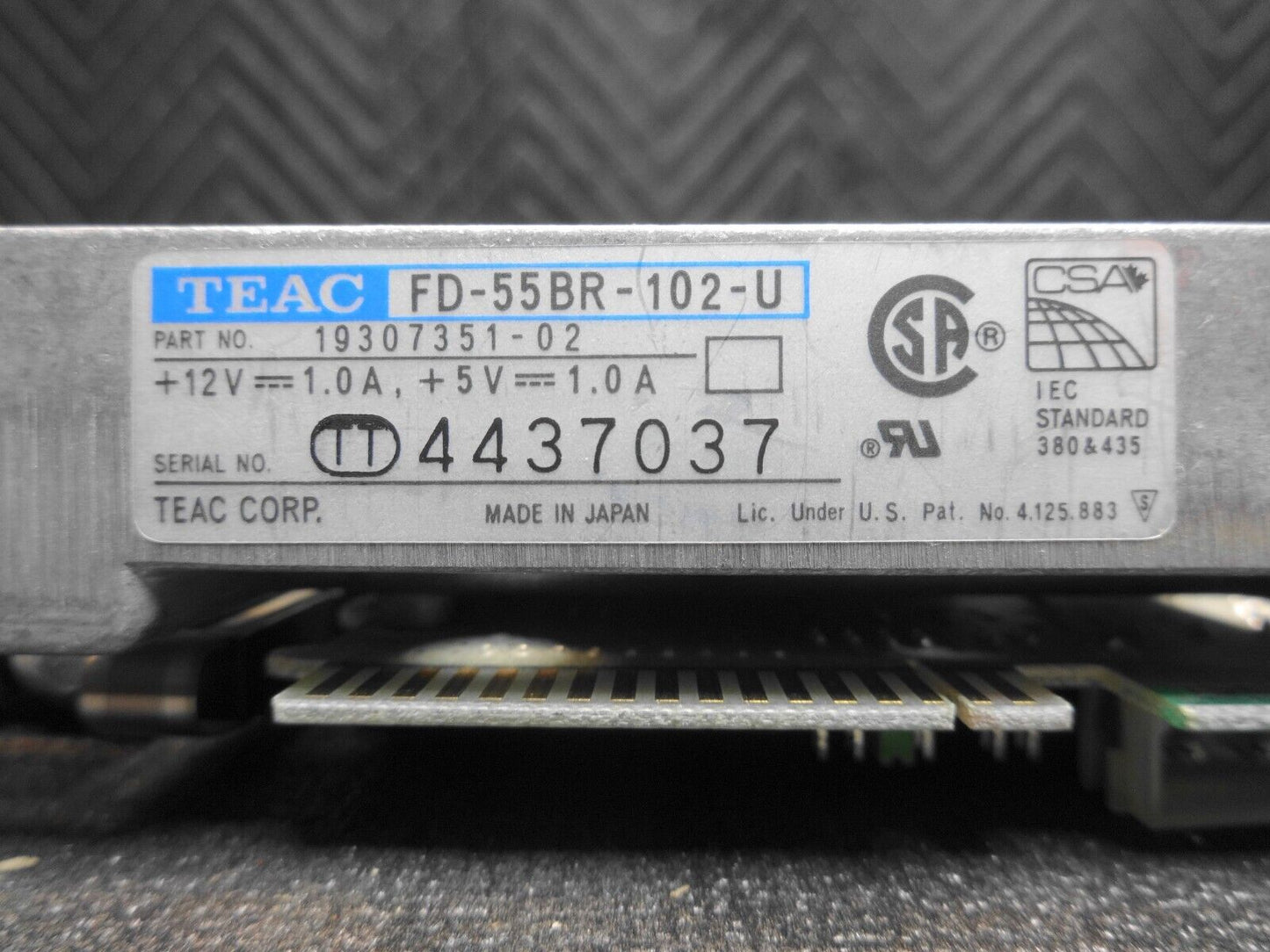 TEAC FD-55BR 5.25 Floppy Disk Drive 19307351-02
