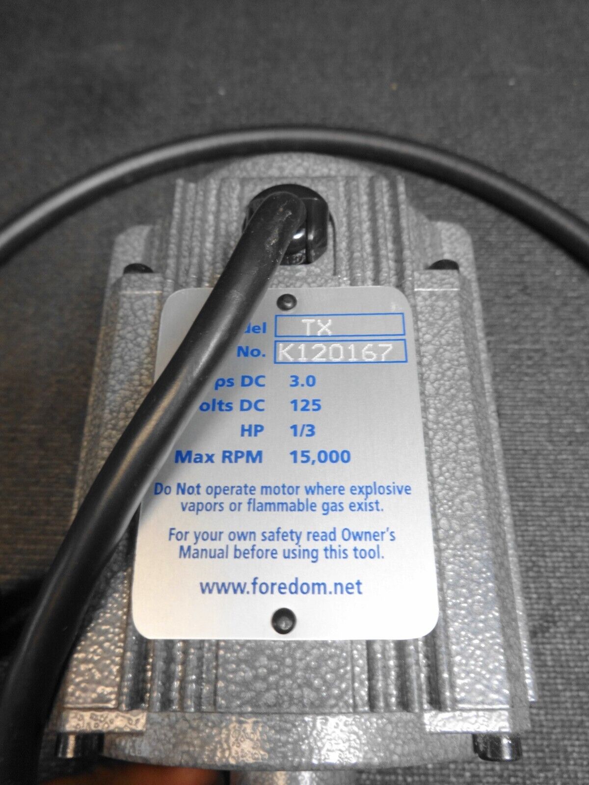 FOREDOM M.TX-TXR TX FLEX SHAFT & TXR SPEED CONTROL 1/3HP PERMANENT MAGNET TORQUE
