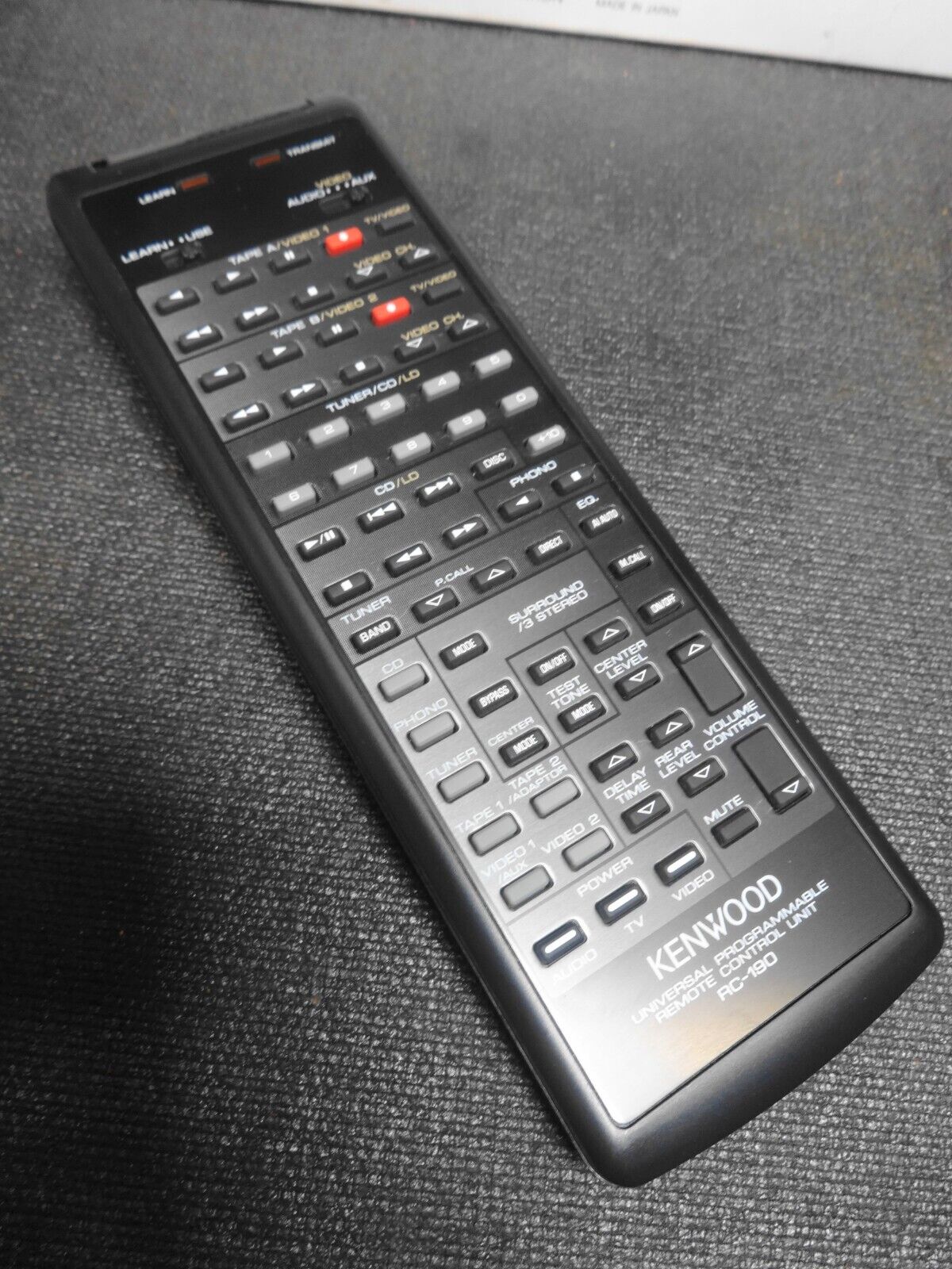 Kenwood Rc-190 Universal Learning Remote Control Kc992 DPR 892 Ka892 Kc922