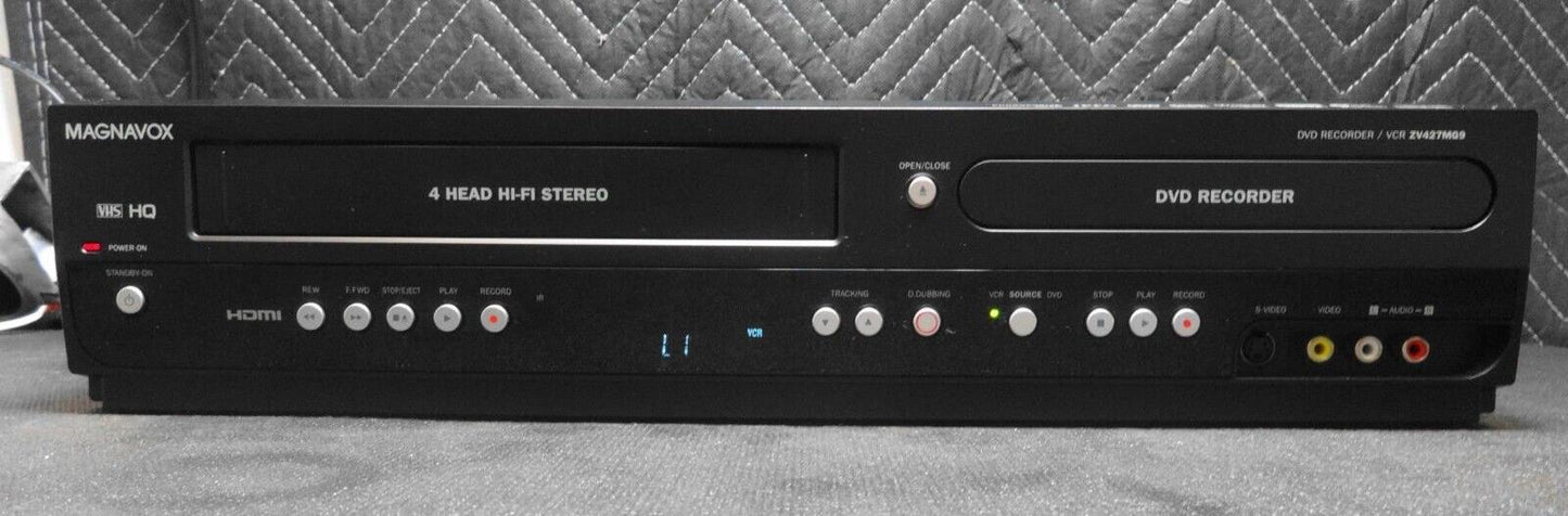 Magnavox ZV427MG9 HDMI DVD Recorder/VCR Combo Dubbing W/ Remote *SERVICED*