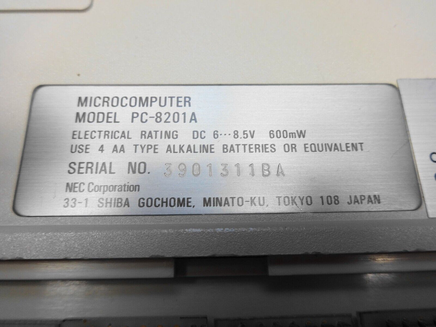 Vintage 1983 NEC PC-8201A Portable Computer w/ Manual, Brochure, Guide & Power