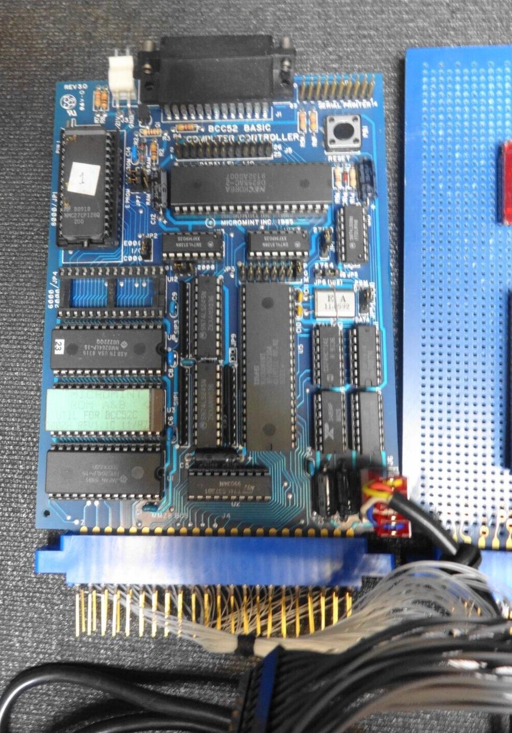 Micromint Basic Computer Controller Board MMZ8 w/ Project Board, Sockets & Power
